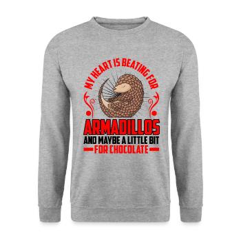 Armadillo Armadillo Heart beats for armadillo - Unisex Sweatshirt - salt & pepper - Front - Alina (178cm) & Michal (187cm)