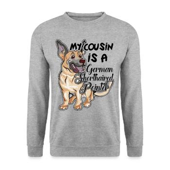 My Cousin Is A German Shorthaired Pointer - Unisex Sweatshirt - salt & pepper - Front - Alina (178cm) & Michal (187cm)