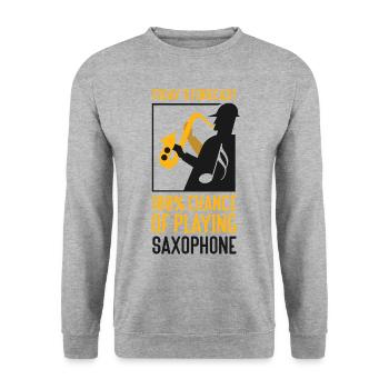 Saxophone Today's Forecast 100% - Unisex Pullover - Weißgrau meliert - Vorne - Alina (178cm) & Michal (187cm)