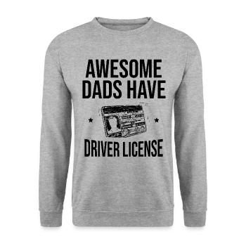 Des papas géniaux ont un permis de conduire à l’école de conduite - Sweat-shirt Unisexe - gris chiné - Devant - Alina (178cm) & Michal (187cm)
