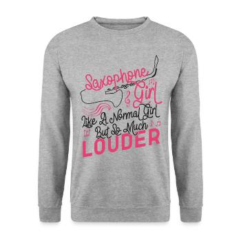 Saxophone Saxophone Girl Like A - Unisex Sweatshirt - salt & pepper - Front - Alina (178cm) & Michal (187cm)