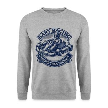 Le karting moins cher que la thérapie - Sweat-shirt Unisexe - gris chiné - Devant - Alina (178cm) & Michal (187cm)