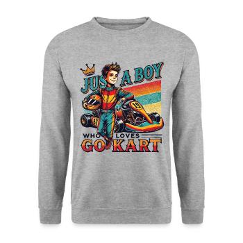 Juste un garçon qui aime le karting - Sweat-shirt Unisexe - gris chiné - Devant - Alina (178cm) & Michal (187cm)