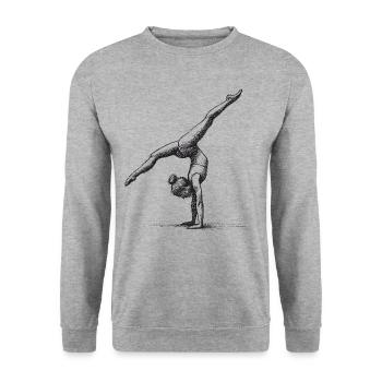 Gymnastique Gymnastique Gymnaste Acrobatie - Sweat-shirt Unisexe - gris chiné - Devant - Alina (178cm) & Michal (187cm)