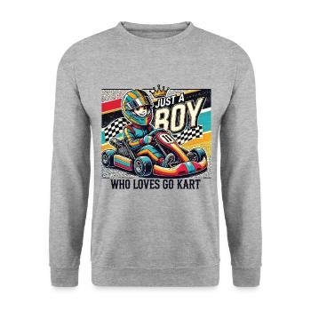 Garçon qui aime les courses de karting - Sweat-shirt Unisexe - gris chiné - Devant - Alina (178cm) & Michal (187cm)