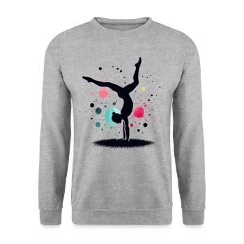 Gymnastique Gymnastique Gymnaste Acrobatie - Sweat-shirt Unisexe - gris chiné - Devant - Alina (178cm) & Michal (187cm)