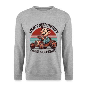 Je n’ai pas besoin de thérapie, j’ai un kart - Sweat-shirt Unisexe - gris chiné - Devant - Alina (178cm) & Michal (187cm)