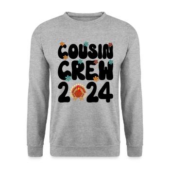 Cousin Crew 2024 Pregnancy Announcement Family - Unisex Sweatshirt - salt & pepper - Front - Alina (178cm) & Michal (187cm)