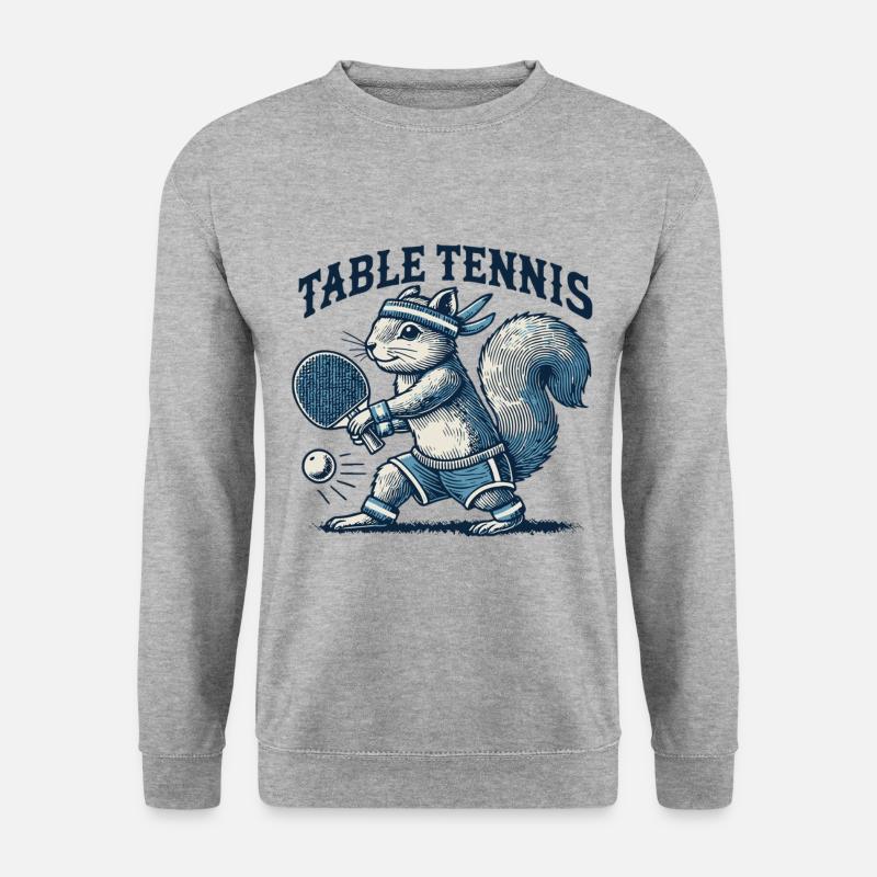 Retro Table Tennis Squirrel Fun - Unisex Sweatshirt - salt & pepper