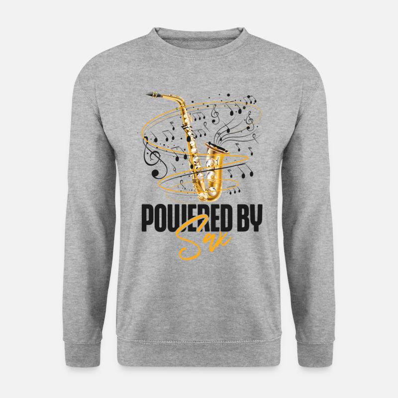 Saxophone Pun Powered By Sax - Unisex Sweatshirt - salt & pepper