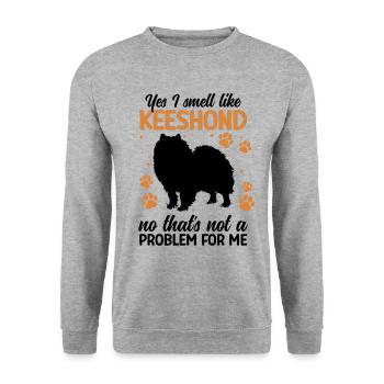 Wolfspitz : , je sens comme Keeshond - Sweat-shirt Unisexe - gris chiné - Devant - Alina (178cm) & Michal (187cm)