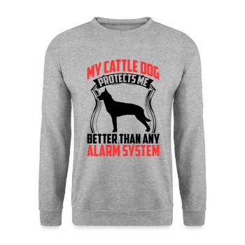 Le chien de bouvier australien me protège Chien de bétail - Sweat-shirt Unisexe - gris chiné - Devant - Alina (178cm) & Michal (187cm)