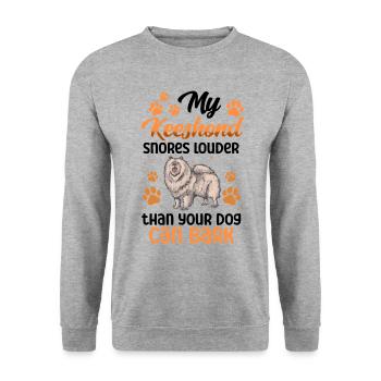 Wolfspitz snores loud Keeshond - Unisex Sweatshirt - salt & pepper - Front - Alina (178cm) & Michal (187cm)