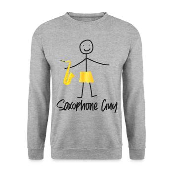 Saxophone Saxophone Guy - Unisex Sweatshirt - salt & pepper - Front - Alina (178cm) & Michal (187cm)