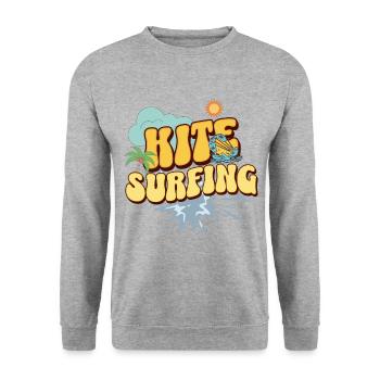 Kitesurf Kitesurfer Kiteboard - Sweat-shirt Unisexe - gris chiné - Devant - Alina (178cm) & Michal (187cm)