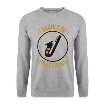 Saxophones que je devrais pratiquer - Sweat-shirt Unisexe - gris chiné - Devant - Alina (178cm) & Michal (187cm)