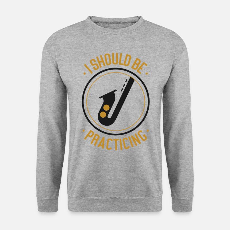 Saxophone I Should Be Practicing - Unisex Pullover - Weißgrau meliert