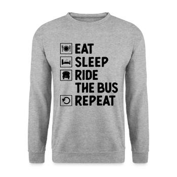 Eat Sleep Ride The Bus Repeat School Busman Driver - Unisex Sweatshirt - salt & pepper - Front - Alina (178cm) & Michal (187cm)