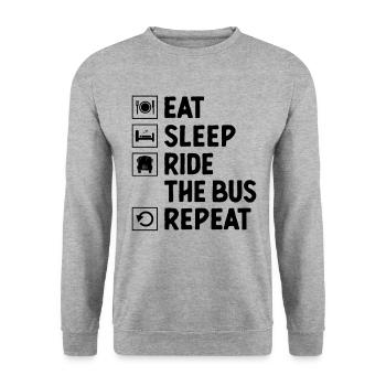 Eat Sleep Ride The Bus Repeat School Busman Driver - Unisex Sweatshirt - salt & pepper - Front - Alina (178cm) & Michal (187cm)