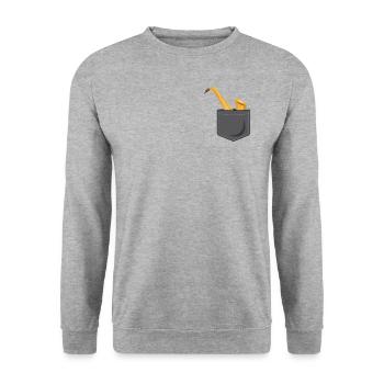 Saxophone Pocket - Unisex Pullover - Weißgrau meliert - Vorne - Alina (178cm) & Michal (187cm)
