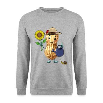 Drôle de jardinier de cacahuètes Jardin de jardinier amateur - Sweat-shirt Unisexe - gris chiné - Devant - Alina (178cm) & Michal (187cm)