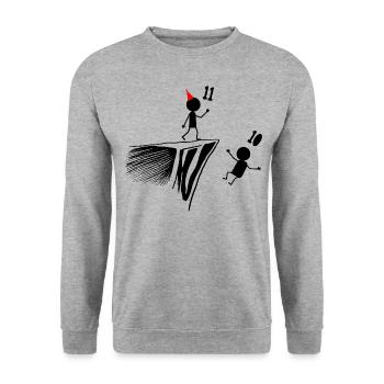 11th Birthday, 11 Year Old Gift, 11 Year Old, 11 Year Old Humor - Unisex Sweatshirt - salt & pepper - Front - Alina (178cm) & Michal (187cm)