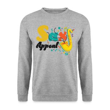 Saxophones Pun Sax Appeal - Unisex Sweatshirt - salt & pepper - Front - Alina (178cm) & Michal (187cm)