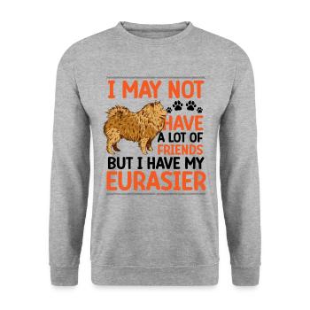 Eurasier is my friend Eurasian Spitz - Unisex Sweatshirt - salt & pepper - Front - Alina (178cm) & Michal (187cm)