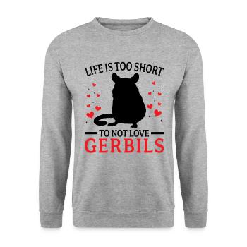 Les gerbilles n’aiment pas les gerbilles rongeurs - Sweat-shirt Unisexe - gris chiné - Devant - Alina (178cm) & Michal (187cm)