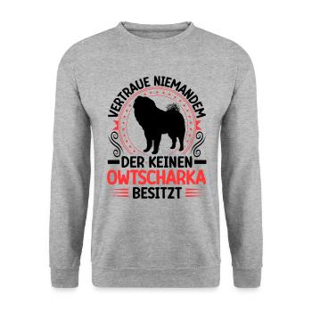 Ovcharka Posséder un Ovcharka caucasien - Sweat-shirt Unisexe - gris chiné - Devant - Alina (178cm) & Michal (187cm)