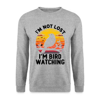 Je ne suis pas perdu Je suis ornithologue ornithologue - Sweat-shirt Unisexe - gris chiné - Devant - Alina (178cm) & Michal (187cm)