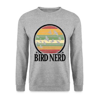 Bird Nerd Birdwatching Birder Birds Birdwatcher - Sweat-shirt Unisexe - gris chiné - Devant - Alina (178cm) & Michal (187cm)