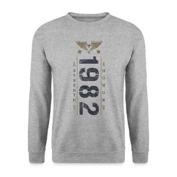 Edition Limitée 1982 Anniversaire Force et Honneur - Sweat-shirt Unisexe - gris chiné - Devant - Alina (178cm) & Michal (187cm)