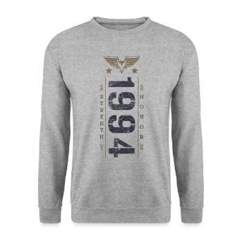 Edition Limitée 1994 Anniversaire Force et Honneur - Sweat-shirt Unisexe - gris chiné - Devant - Alina (178cm) & Michal (187cm)