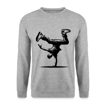 Breakdancing - Unisex Sweatshirt - salt & pepper - Front - Alina (178cm) & Michal (187cm)