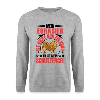 Eurasier est mon ange gardien le Spitz Eurasien - Sweat-shirt Unisexe - gris chiné - Devant - Alina (178cm) & Michal (187cm)