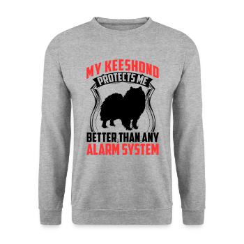 Wolfspitz me protège mieux Keeshond - Sweat-shirt Unisexe - gris chiné - Devant - Alina (178cm) & Michal (187cm)