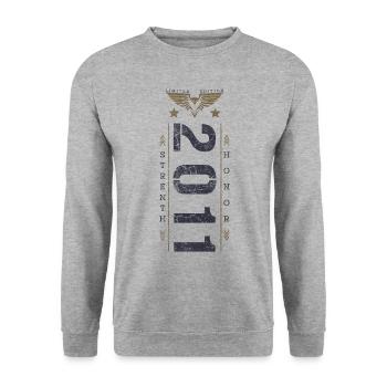 Edition Limitée 2011 Anniversaire Force et Honneur - Sweat-shirt Unisexe - gris chiné - Devant - Alina (178cm) & Michal (187cm)