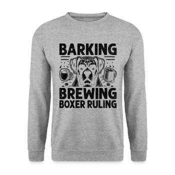 Aboyement Brassage Boxer Régner Amateur de café Chien - Sweat-shirt Unisexe - gris chiné - Devant - Alina (178cm) & Michal (187cm)