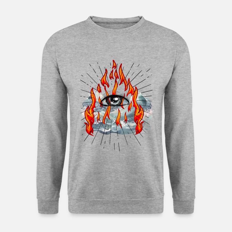 Illuminati Auge Gott Messias Jesus - Unisex Pullover - Weißgrau meliert