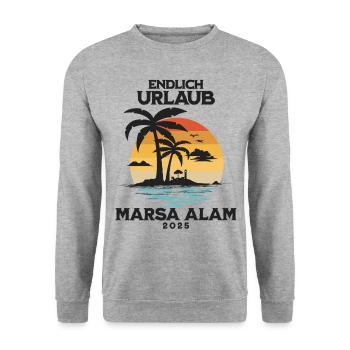 Marsa Alam Urlaub 2025 Ägypten Reise - Unisex Pullover - Weißgrau meliert - Vorne - Alina (178cm) & Michal (187cm)