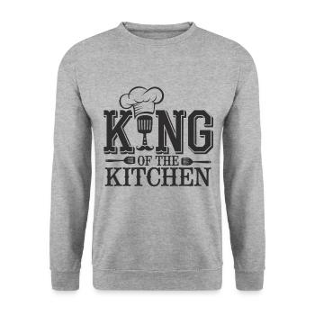 King of the Kitchen - Unisex Sweatshirt - salt & pepper - Front - Alina (178cm) & Michal (187cm)