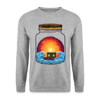 drôle cacahuète marin bateau bateau navigation maritime - Sweat-shirt Unisexe - gris chiné - Devant - Alina (178cm) & Michal (187cm)