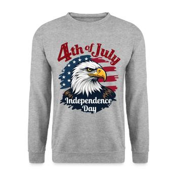 Amerika USA Adler 4th July Independence Day - Unisex Pullover - Weißgrau meliert - Vorne - Alina (178cm) & Michal (187cm)