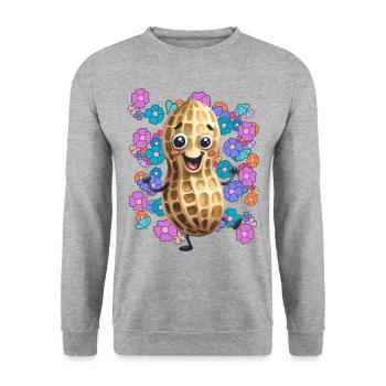 cacahuète Nature amoureux Fleurs d’été Danse Noix - Sweat-shirt Unisexe - gris chiné - Devant - Alina (178cm) & Michal (187cm)