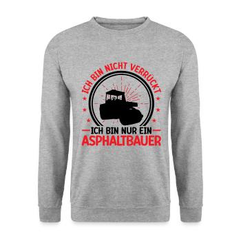 Asphalt builder is not crazy road construction - Unisex Sweatshirt - salt & pepper - Front - Alina (178cm) & Michal (187cm)