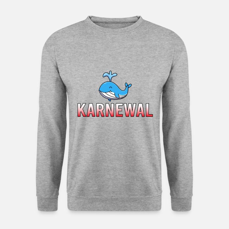 KarneWAL – Lustig Karneval Fasching - Unisex Pullover - Weißgrau meliert