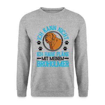 Plans Broholmer avec mon Broholmer - Sweat-shirt Unisexe - gris chiné - Devant - Alina (178cm) & Michal (187cm)
