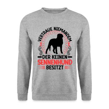 Bouvier Je possède un Bouvier Suisse - Sweat-shirt Unisexe - gris chiné - Devant - Alina (178cm) & Michal (187cm)
