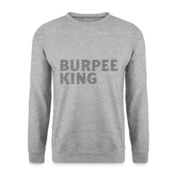 Burpee King - Unisex Pullover - Weißgrau meliert - Vorne - Alina (178cm) & Michal (187cm)